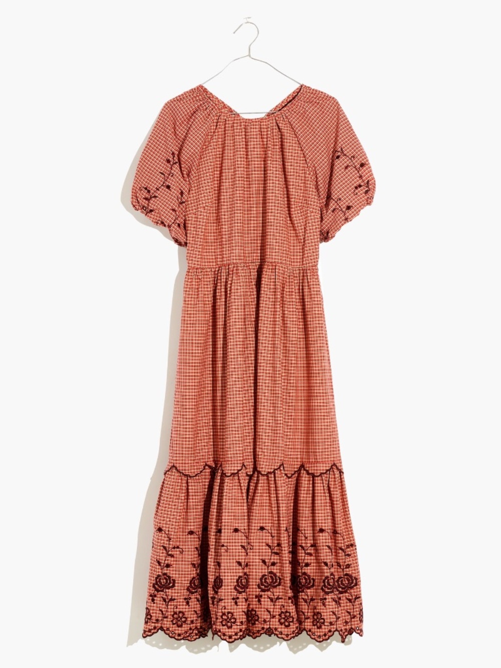 Madewell  Embroidered Bubble-Sleeve Midi Dress size 0 / 00